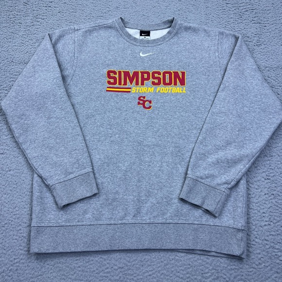 Nike Other - Nike Simpson Storm Football Sweatshirt M Gray Crewneck Pullover Center Swoosh SC